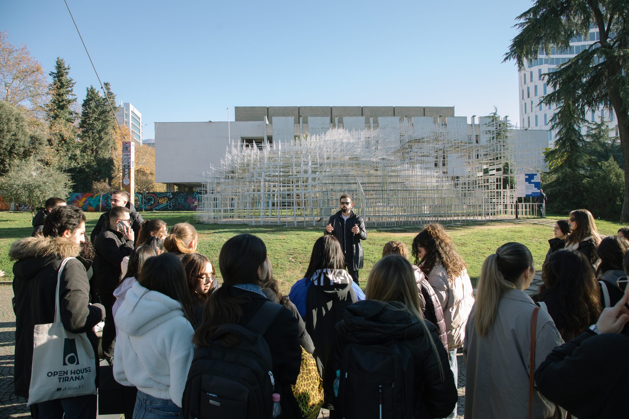 A moment from a guided tour in Open House Tirana 2023. Photo by Ina Omuri. Courtesy of Architecture Fund in Albania (2)