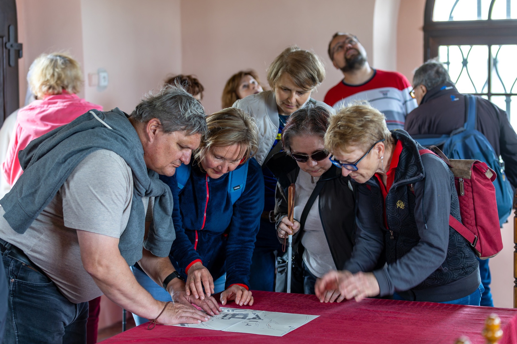 Open House Praha 2024. Tour for the blind in Strahov Monastery. Photo by Eva Mořická.