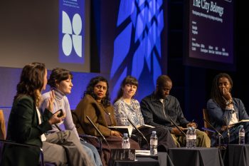 Panel Discussion 'The City Belongs'. Photo by Ste Murray, courtesy of the Irish Architecture Foundation.