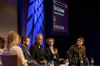 Panel Discussion 'The City Reused'. Photo by Ste Murray, courtesy of the Irish Architecture Foundation.