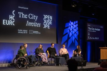Panel Discussion 'The City Includes'. Photo by Ste Murray, courtesy of the Irish Architecture Foundation.