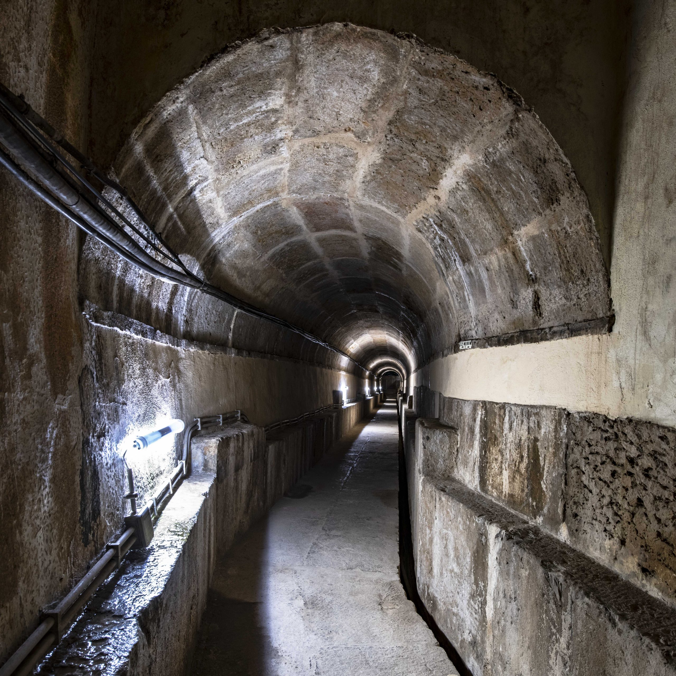 Galeria Subterranea do Loreto Museu da Agua. Photo by Hugo David, courtesy of Trienal de Arquitectura de Lisboa.